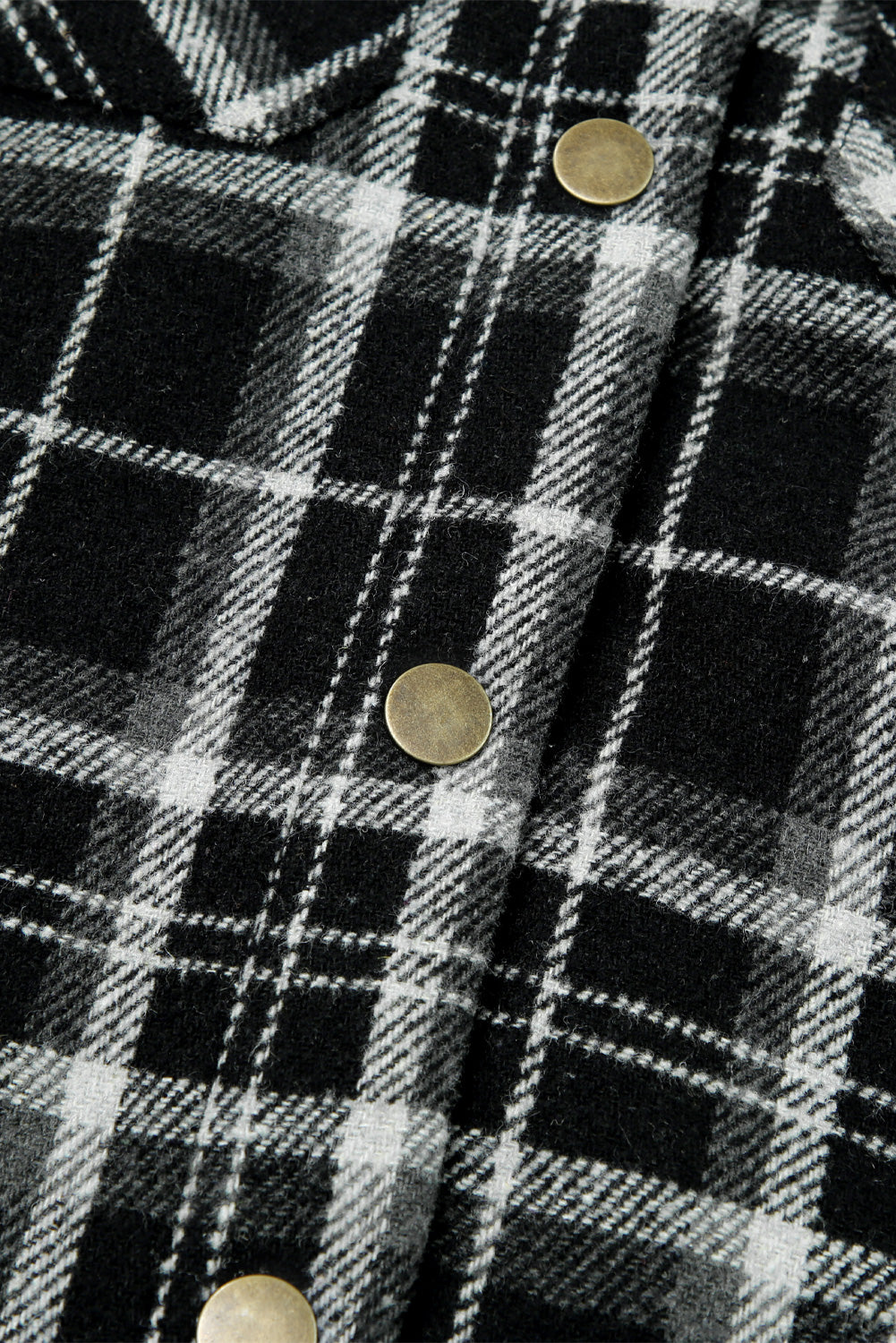 Snap Button Sherpa Lined Hooded Flannel Jacket