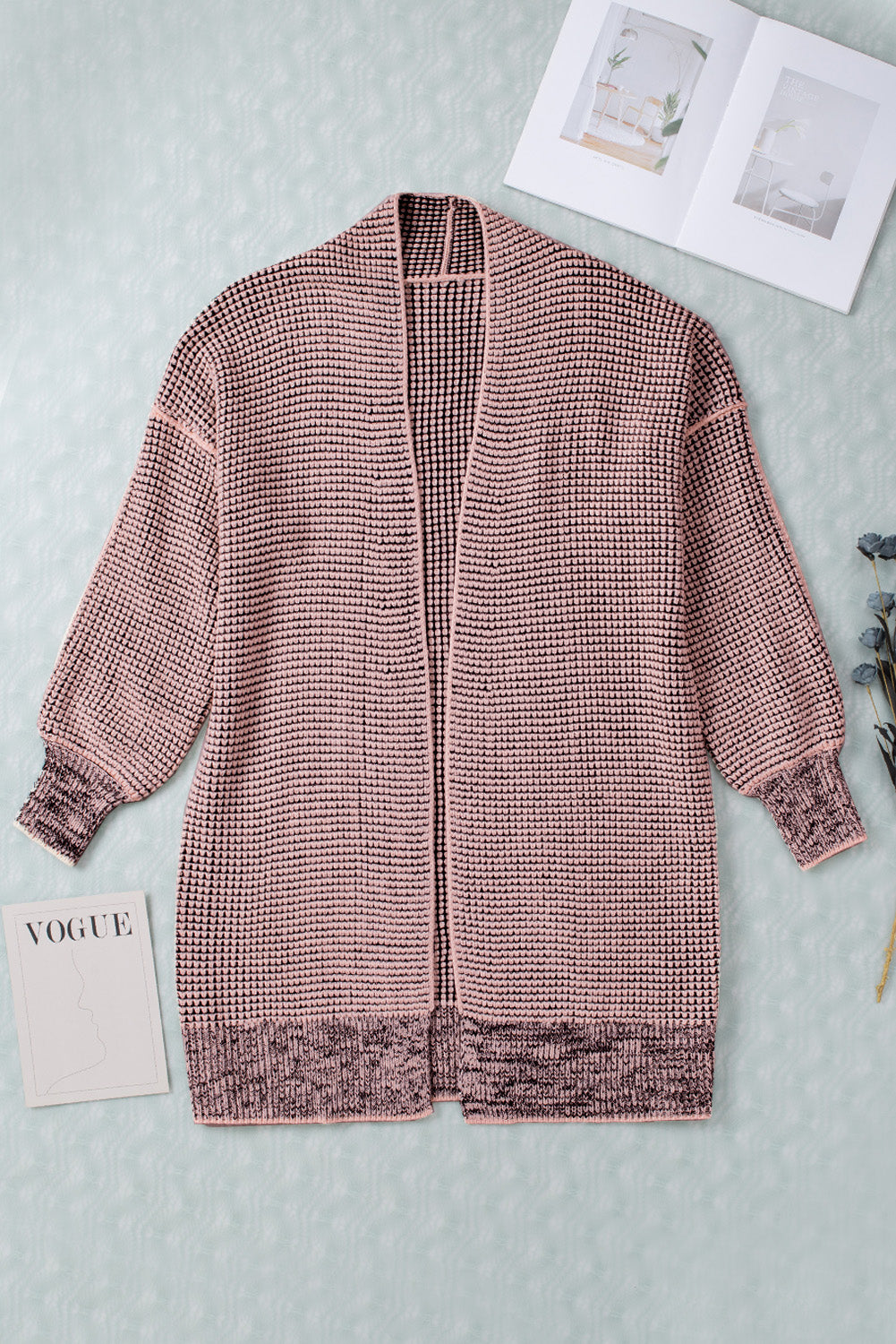 Contrast Trim Casual Knit Cardigan