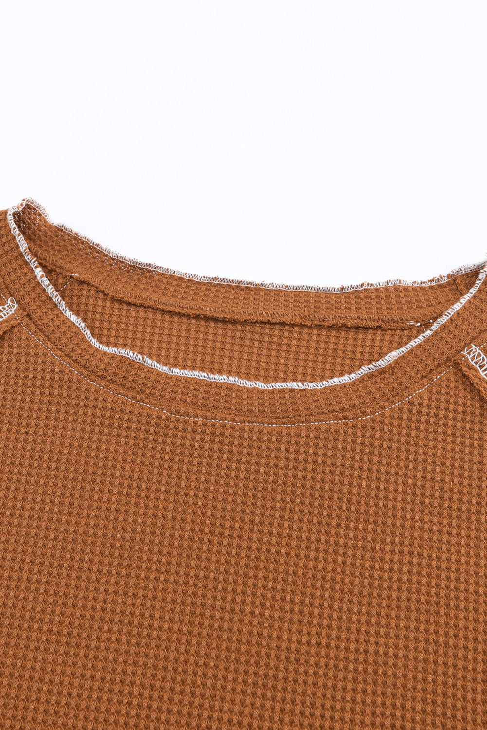 Textured Crewneck Long Sleeve Top