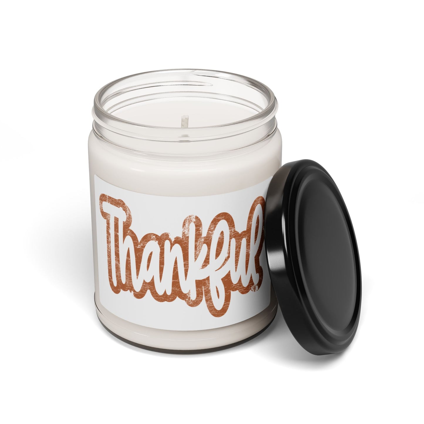 Fall season scented Soy Candle, 9 oz. 'Thankful' message