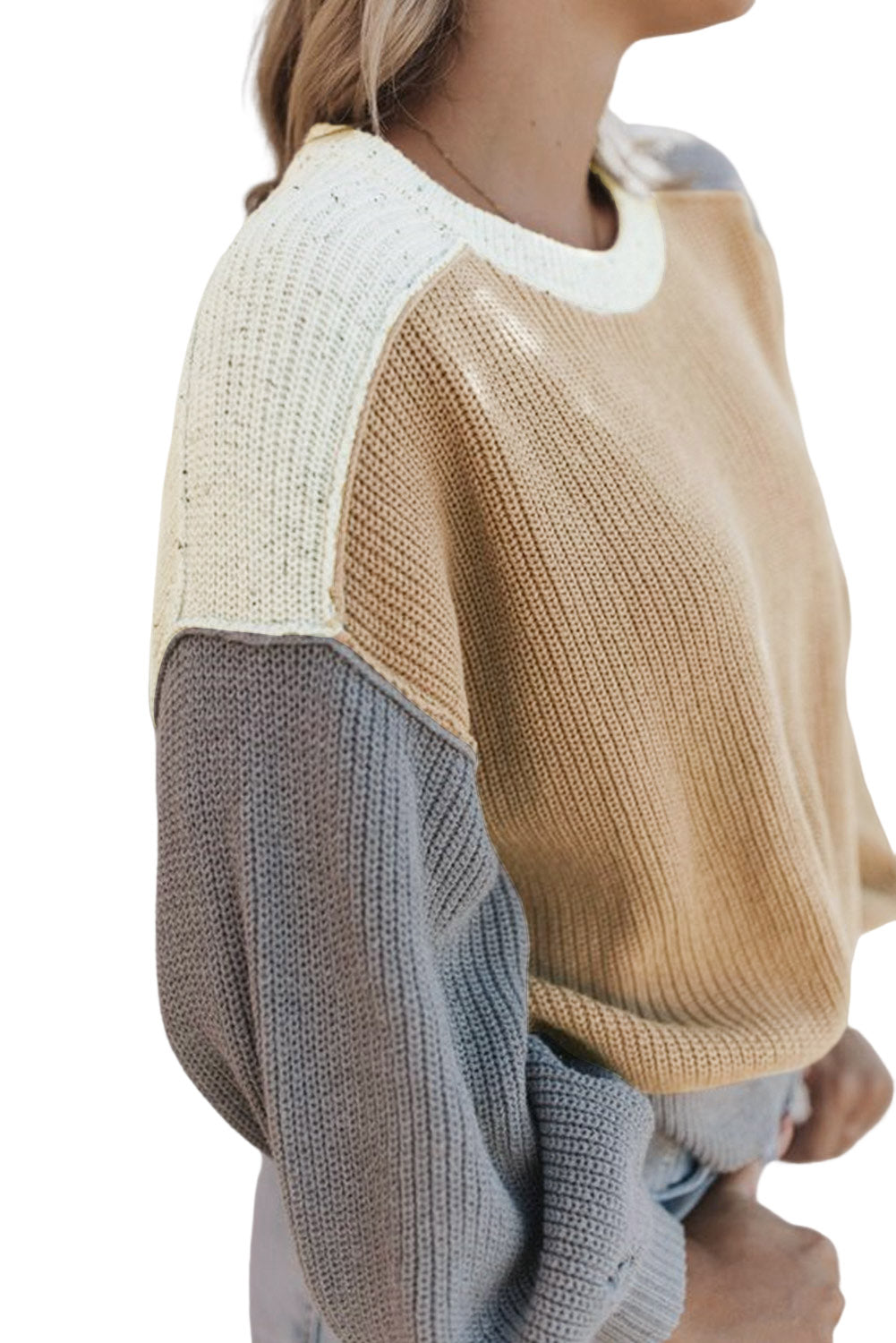 Multicolor Loose Fit Chunky Knit Sweater