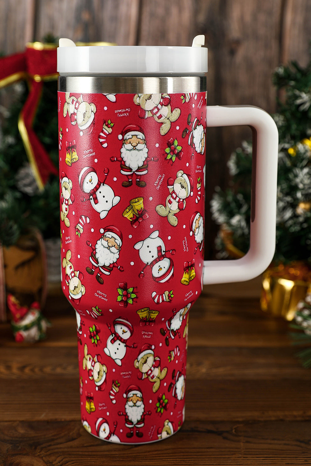 Reindeer Christmas Pattern Stainless Steel Tumbler