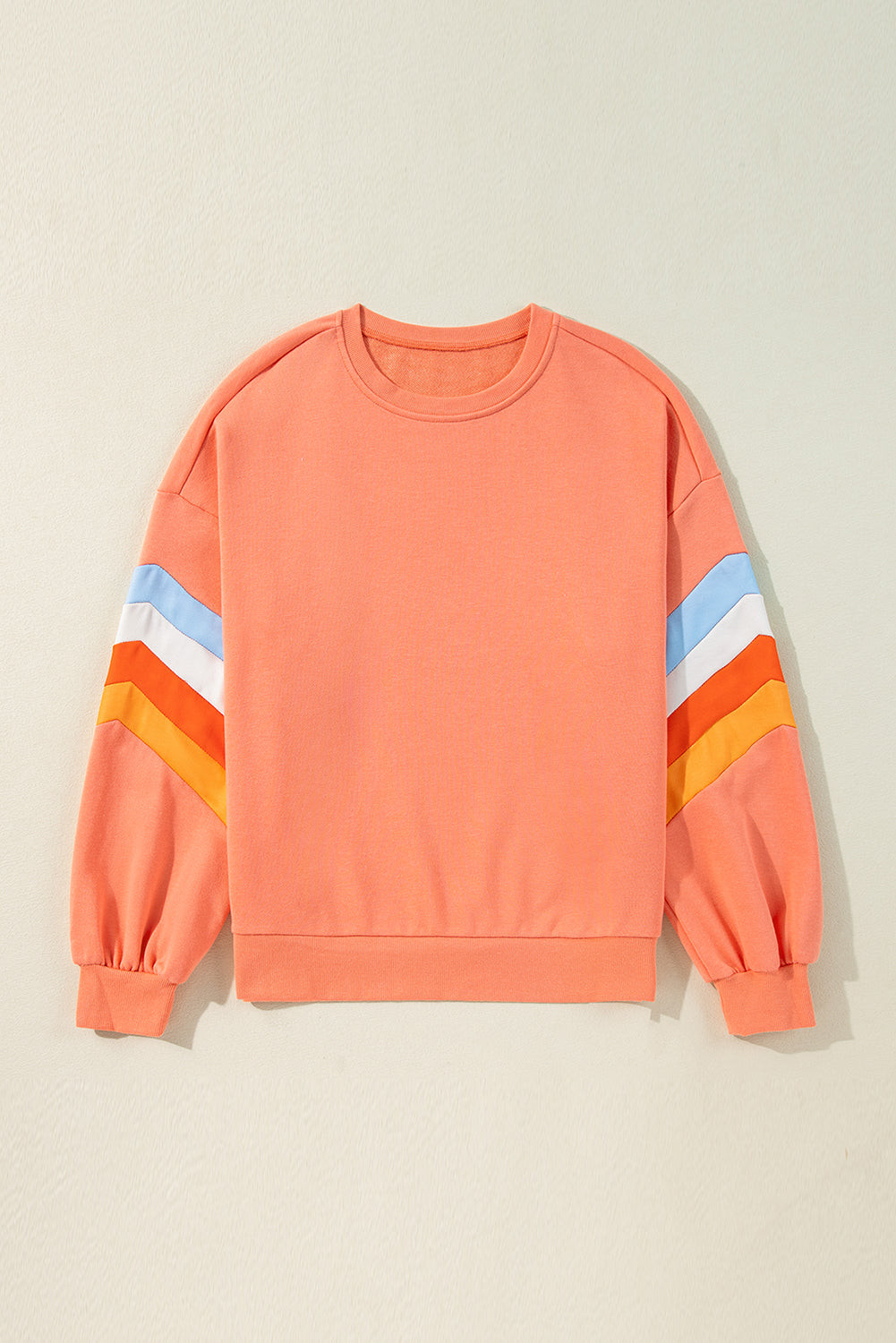 Colorblock Drop Sleeve Loose Sweatshirt