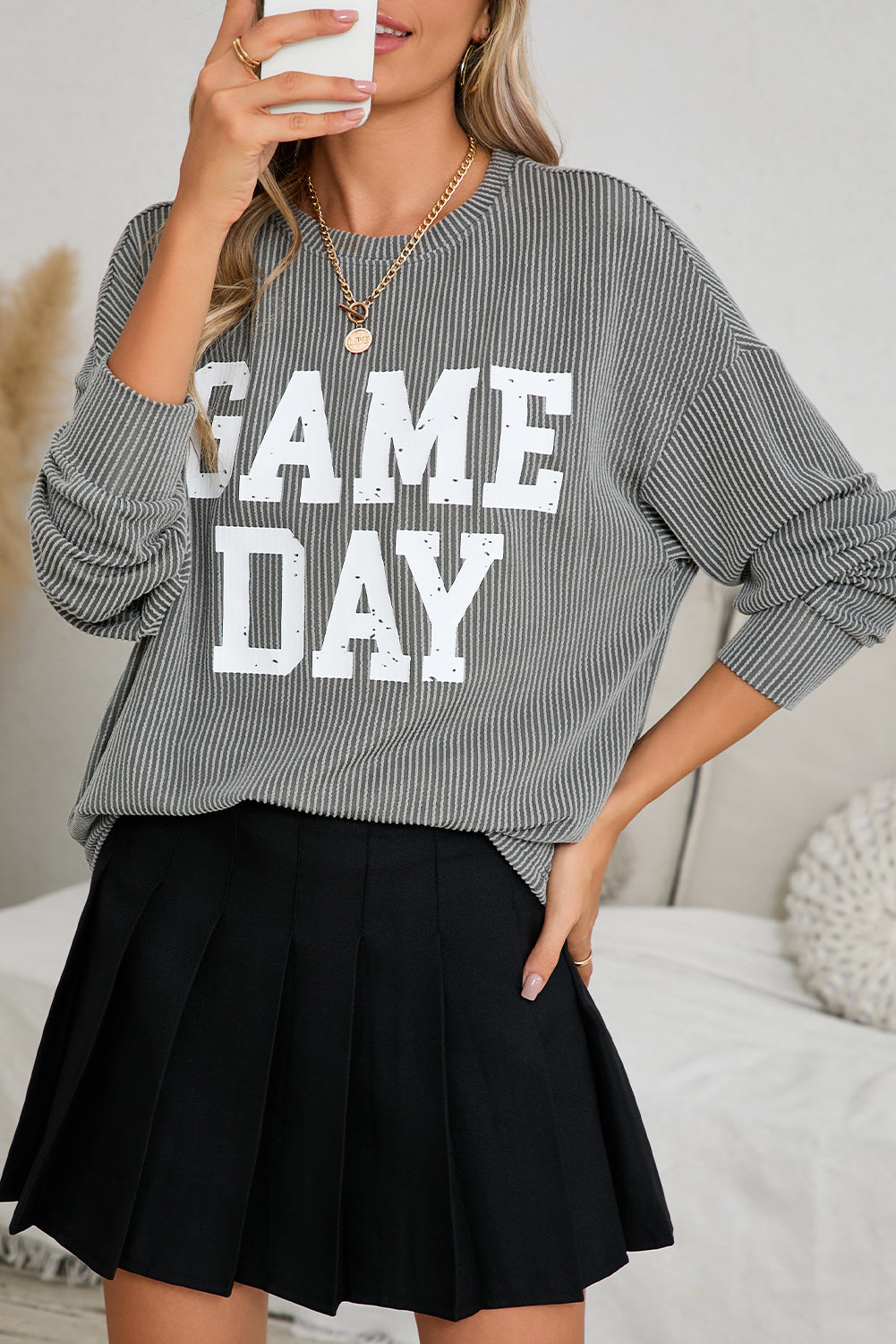 GAME DAY Graphic Long Sleeve Top