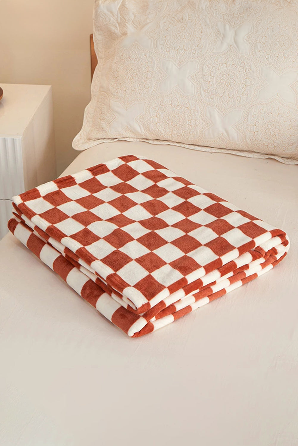 Yellow Checkerboard Printed Soft Throw Blanket