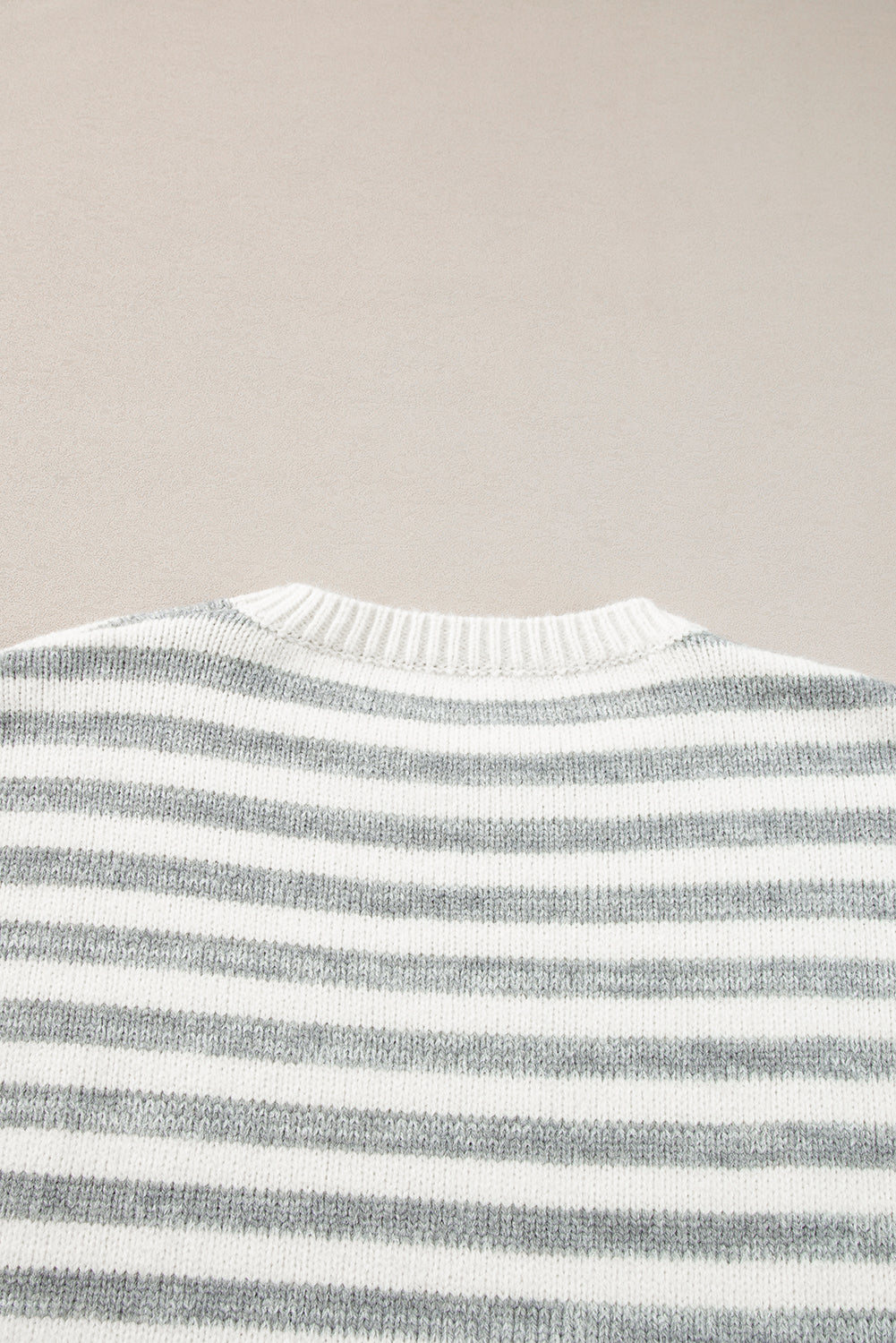 Stripe Drop Shoulder Crew Neck Sweater