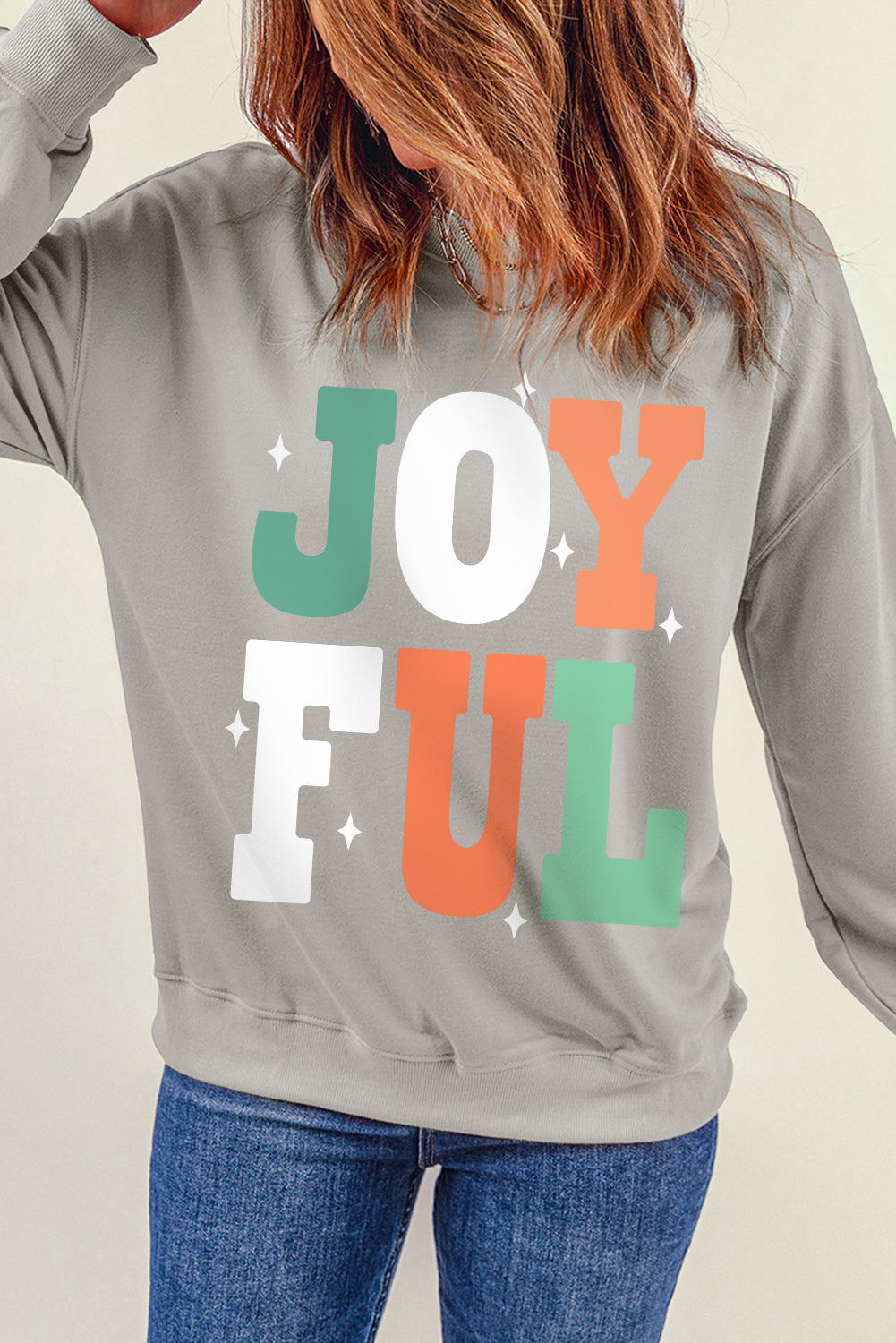 Gray JOYFUL Christmas Wish Printed Sweatshirt