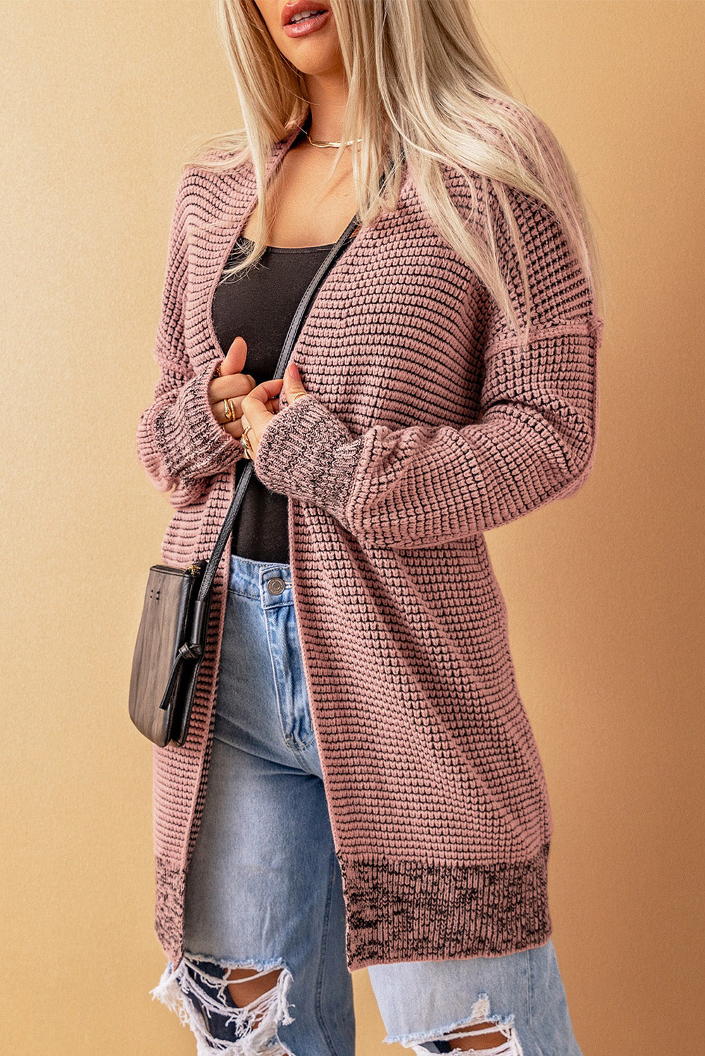 Contrast Trim Casual Knit Cardigan