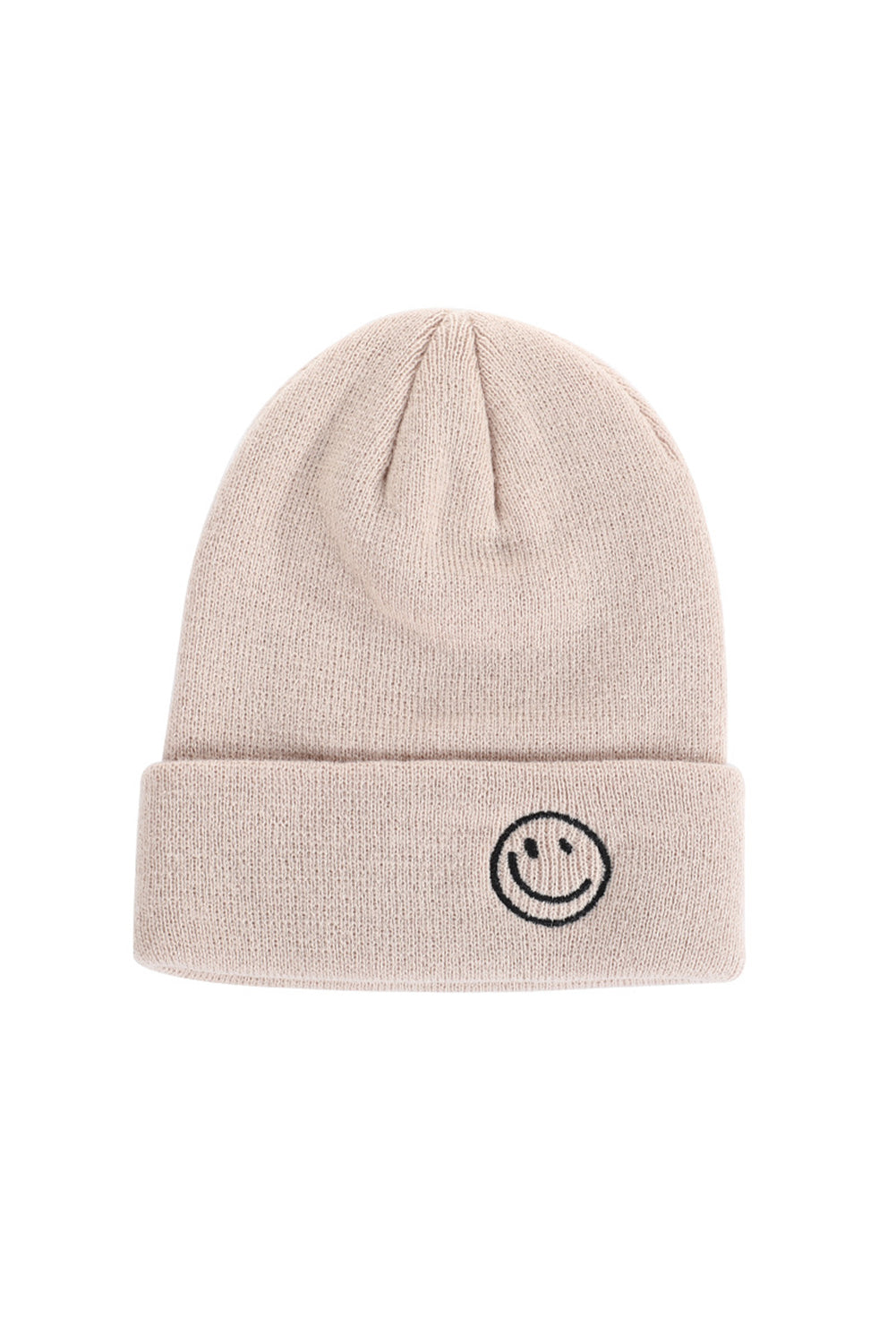 White Smiley Face Eaveless Beanie Hat