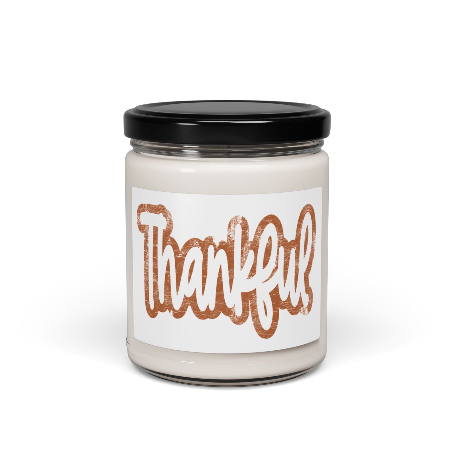 Fall season scented Soy Candle, 9 oz. 'Thankful' message