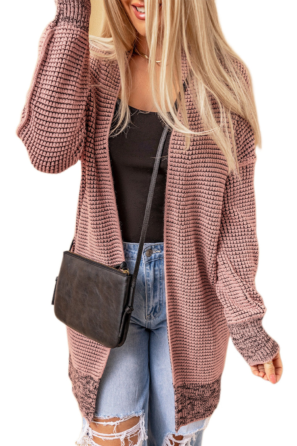 Contrast Trim Casual Knit Cardigan