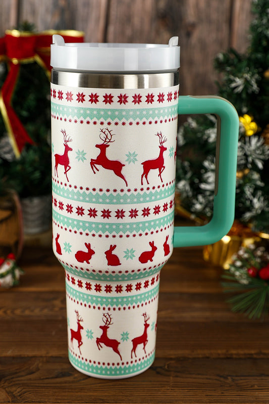 Reindeer Christmas Pattern Stainless Steel Tumbler