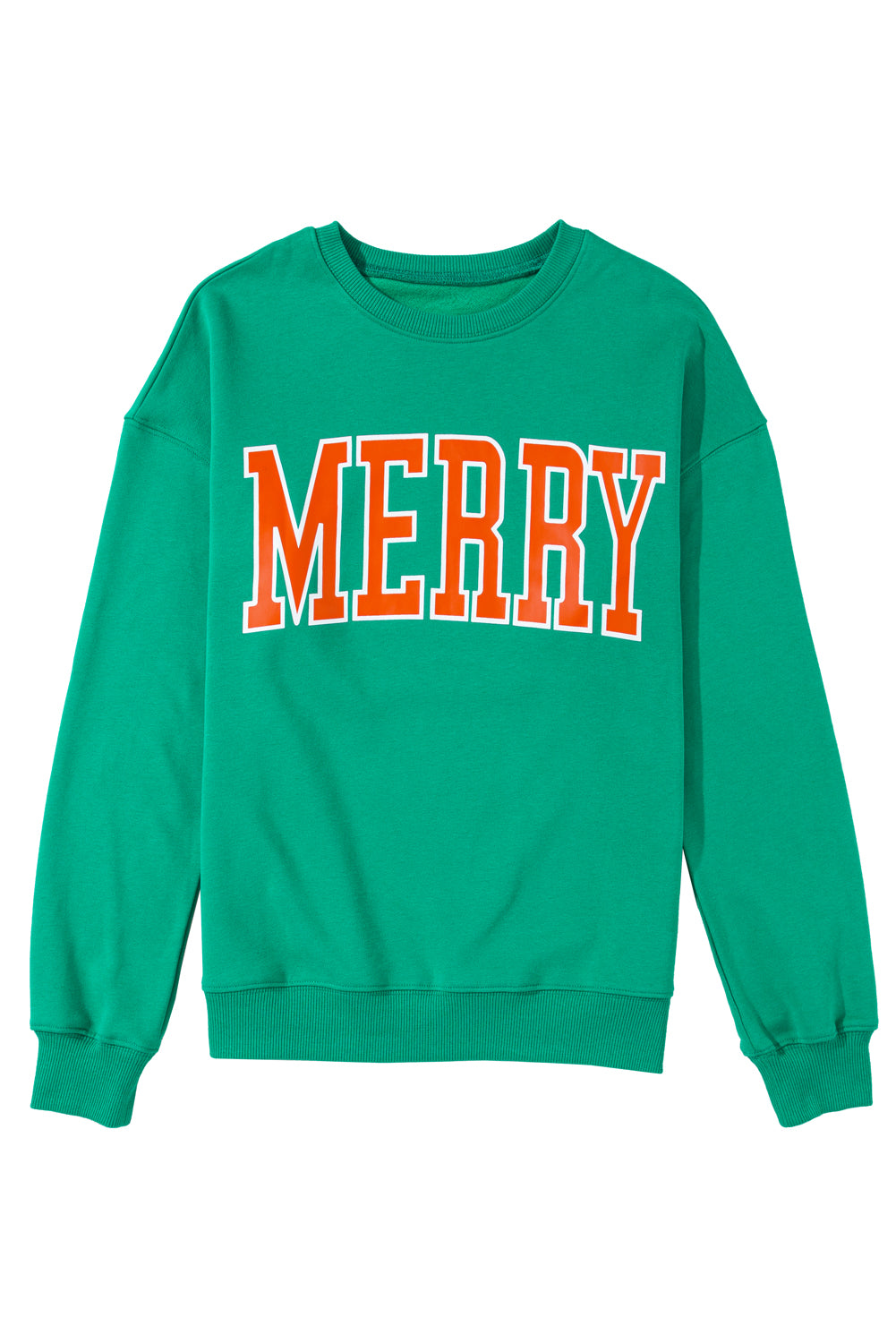 MERRY Print Drop Sleeve Pullover Sweatshirt