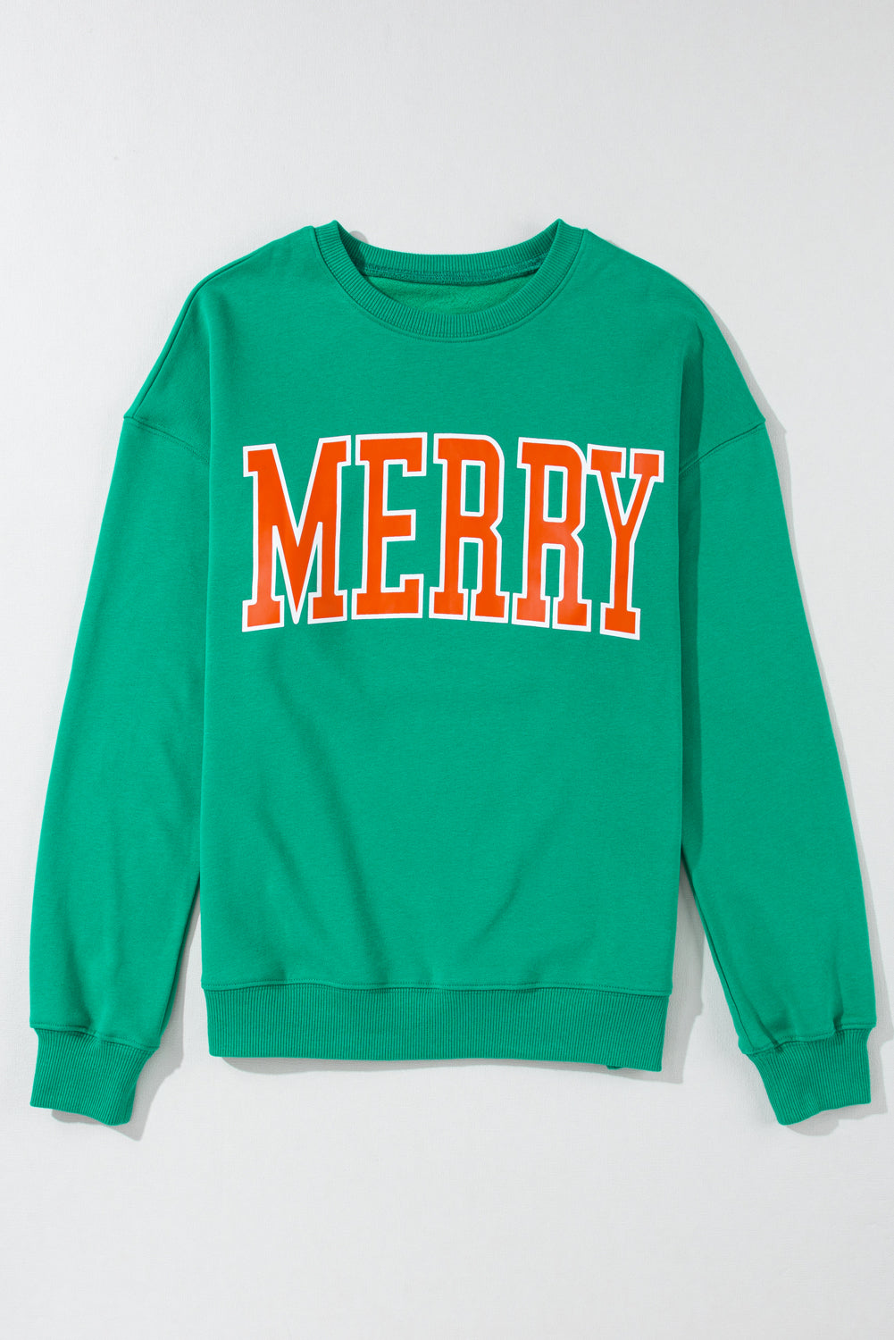 MERRY Print Drop Sleeve Pullover Sweatshirt