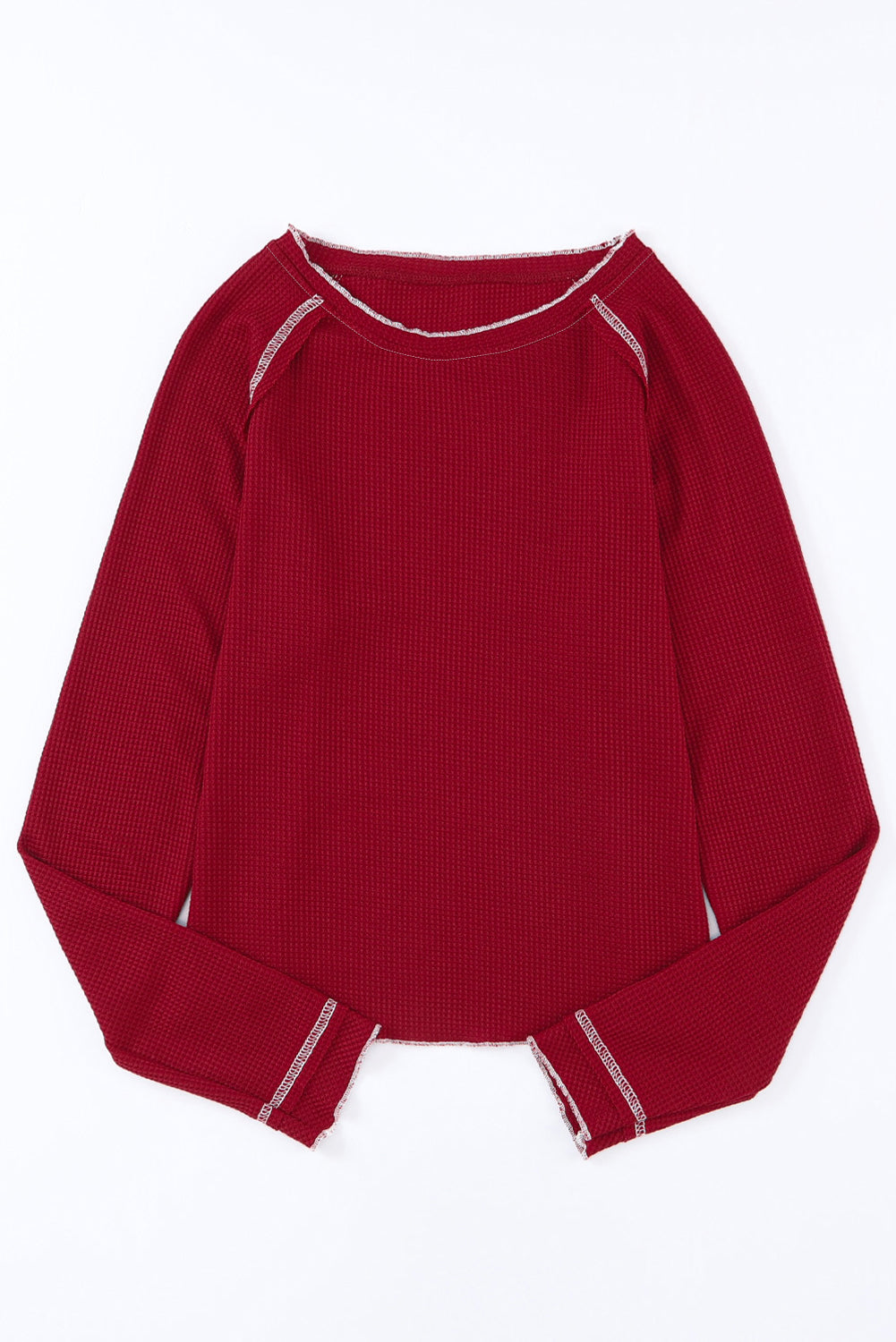 Textured Crewneck Long Sleeve Top