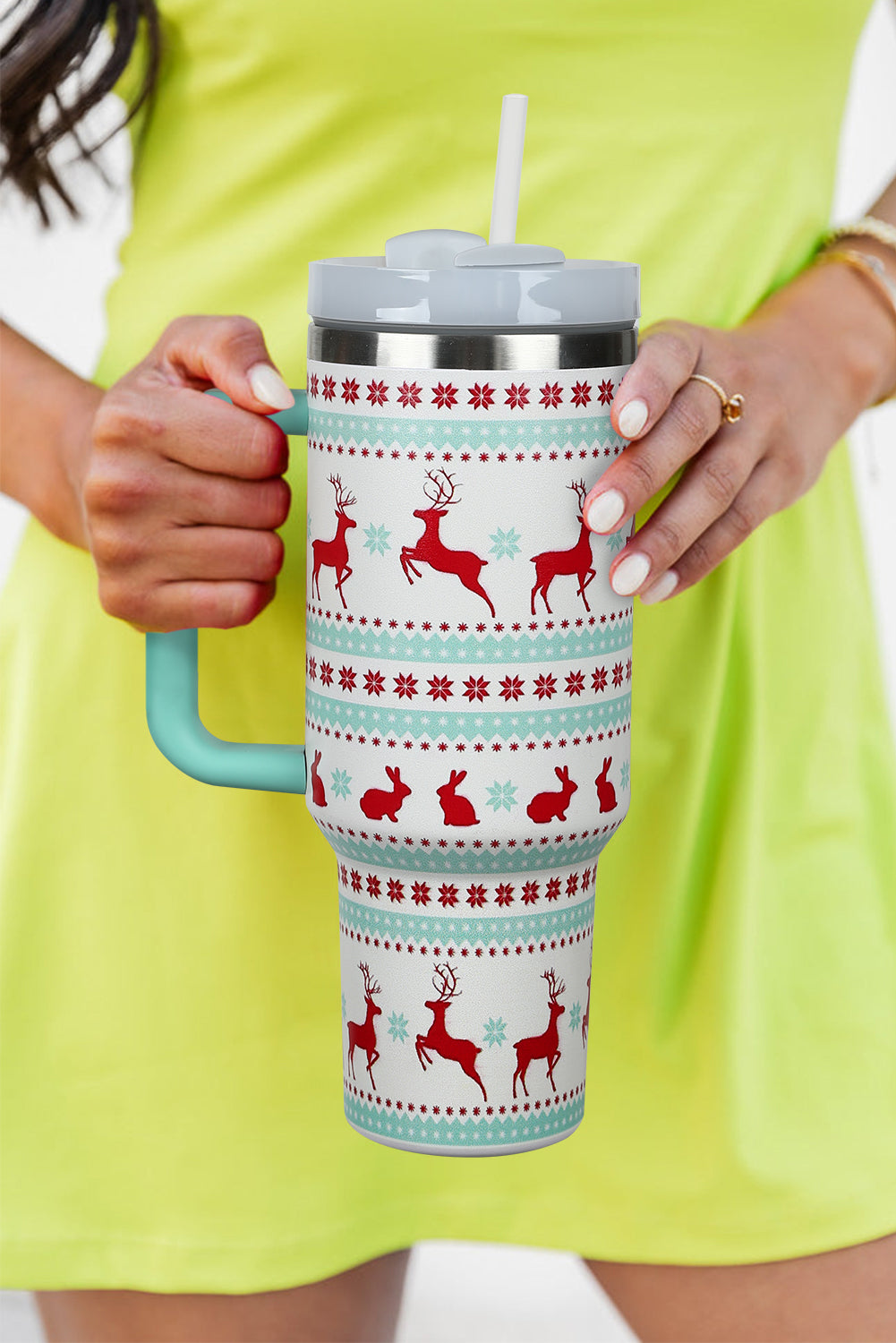 Reindeer Christmas Pattern Stainless Steel Tumbler