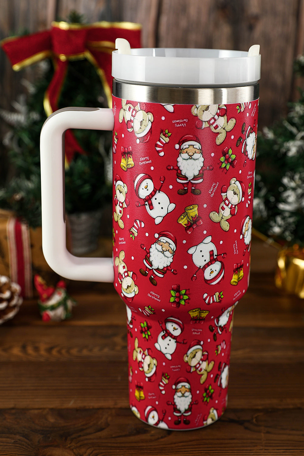 Reindeer Christmas Pattern Stainless Steel Tumbler