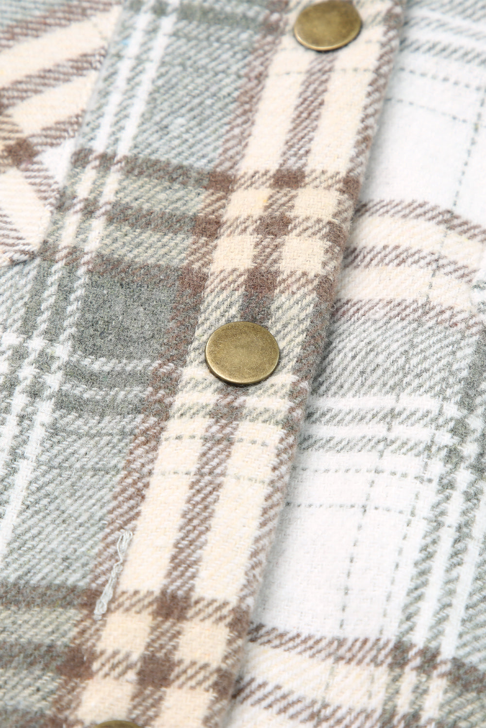 Snap Button Sherpa Lined Hooded Flannel Jacket