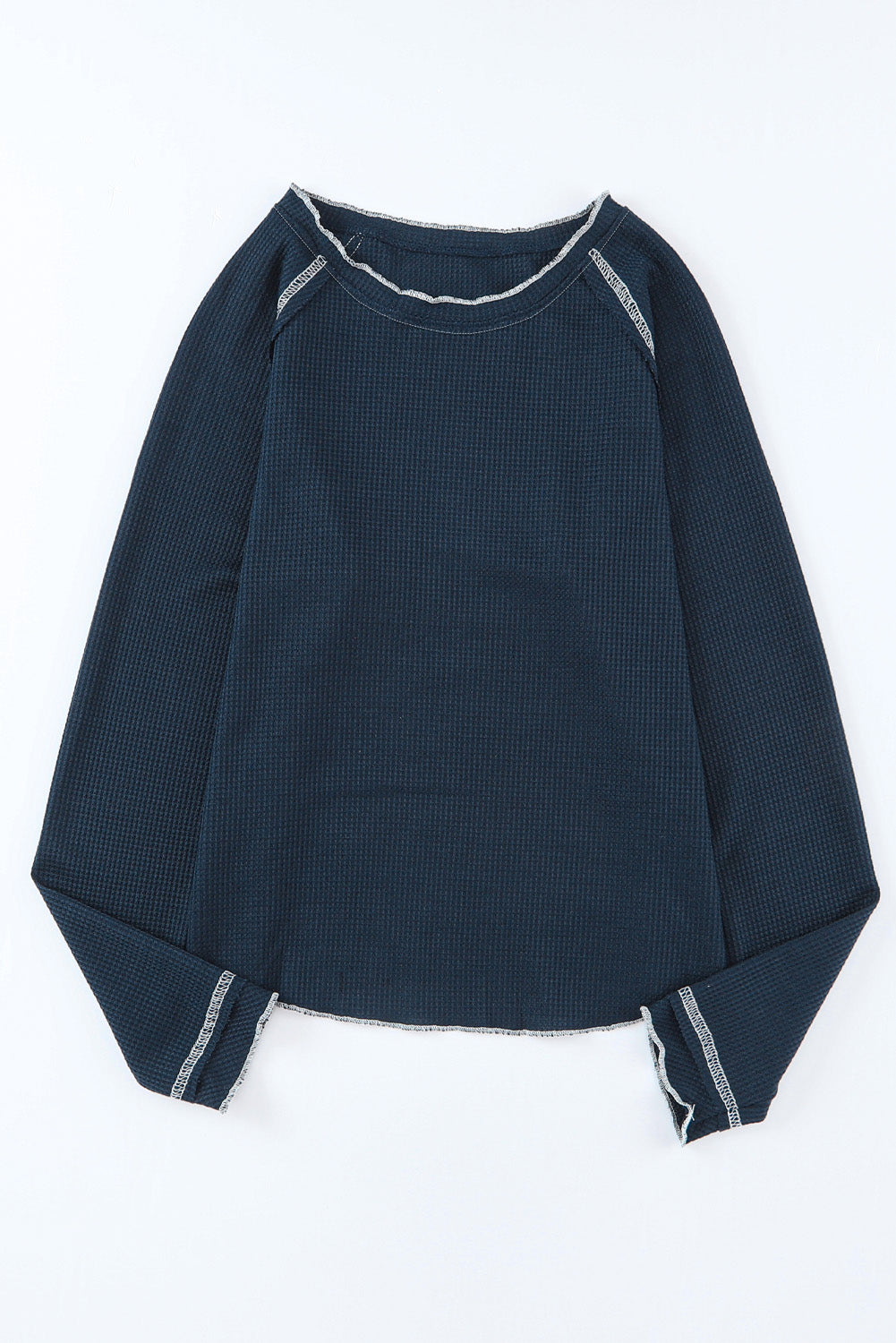 Textured Crewneck Long Sleeve Top