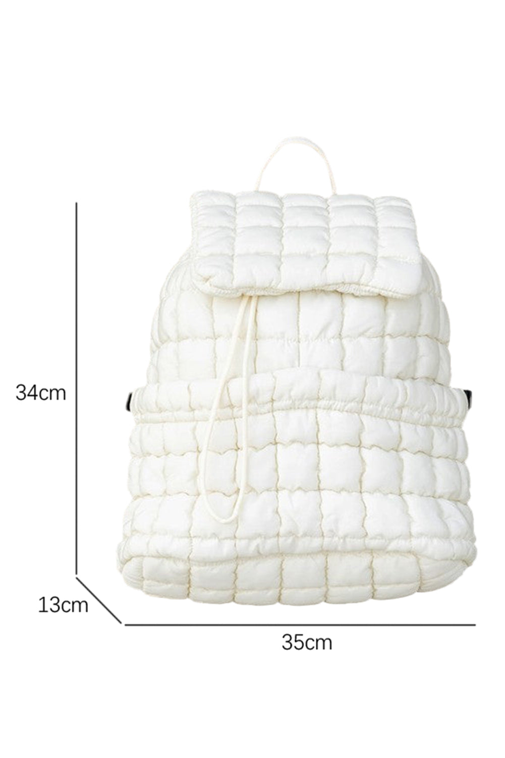 Coffee Solid Flapped Quilted Puffer Backpack