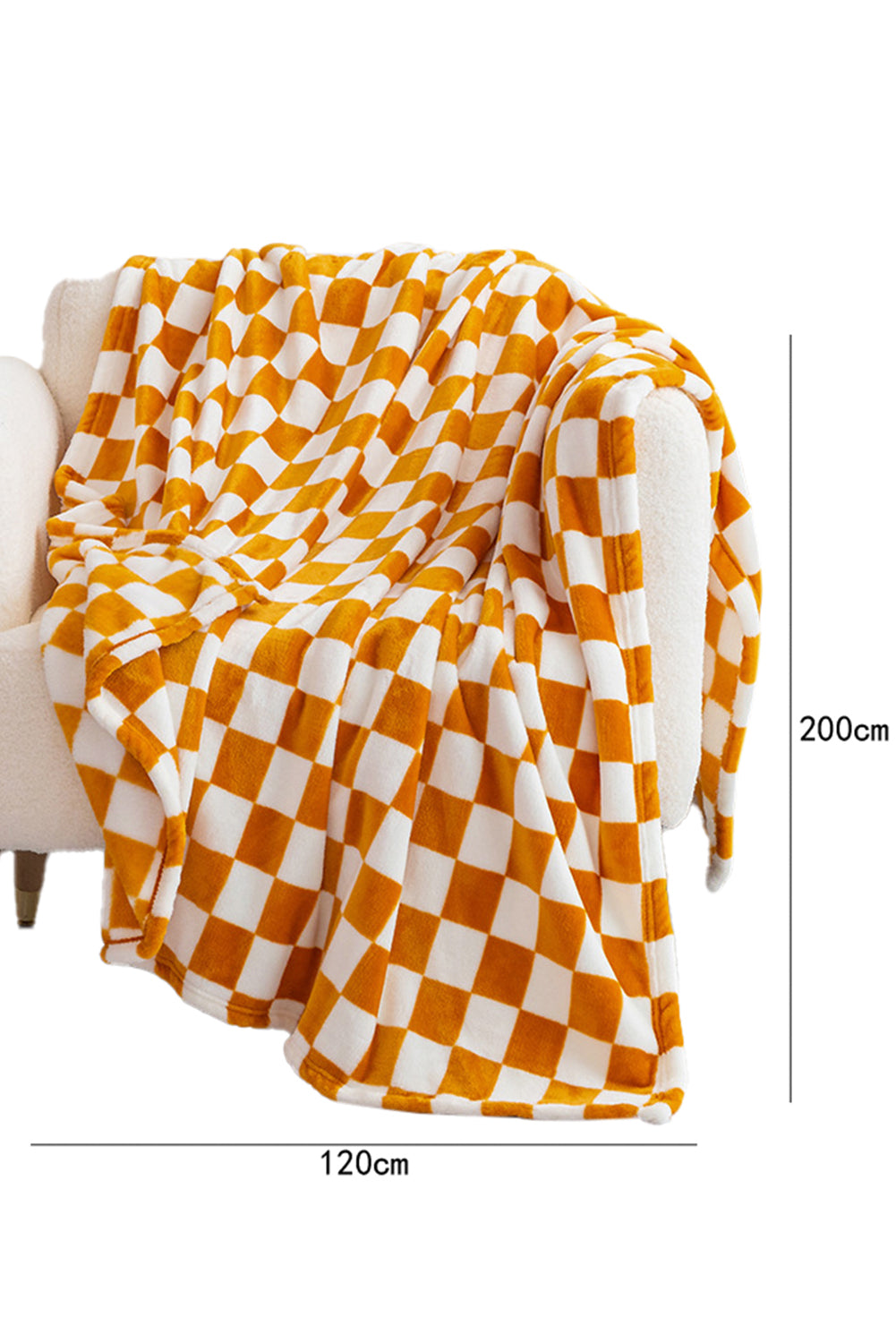 Yellow Checkerboard Printed Soft Throw Blanket