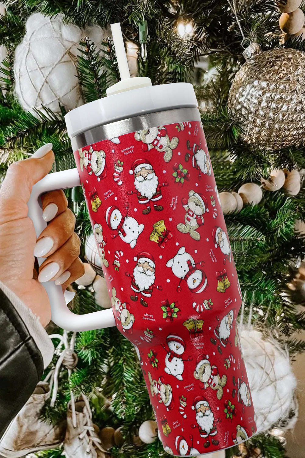 Reindeer Christmas Pattern Stainless Steel Tumbler