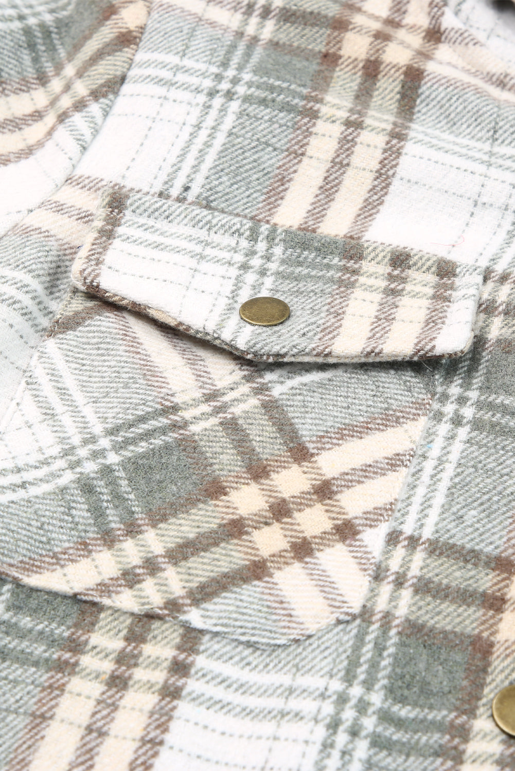 Snap Button Sherpa Lined Hooded Flannel Jacket