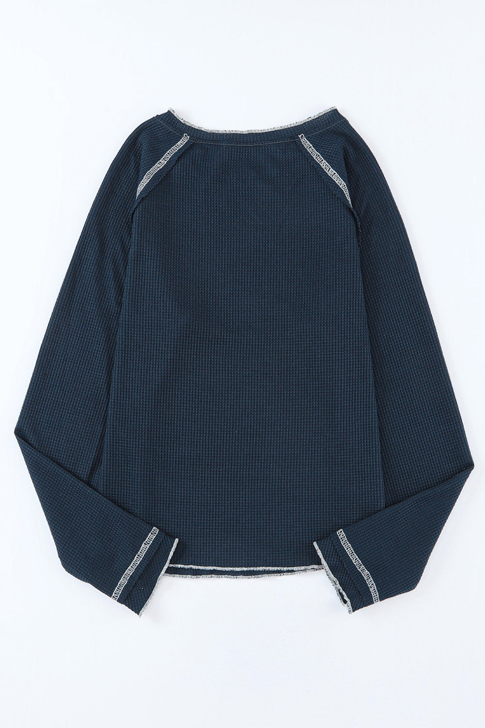 Textured Crewneck Long Sleeve Top