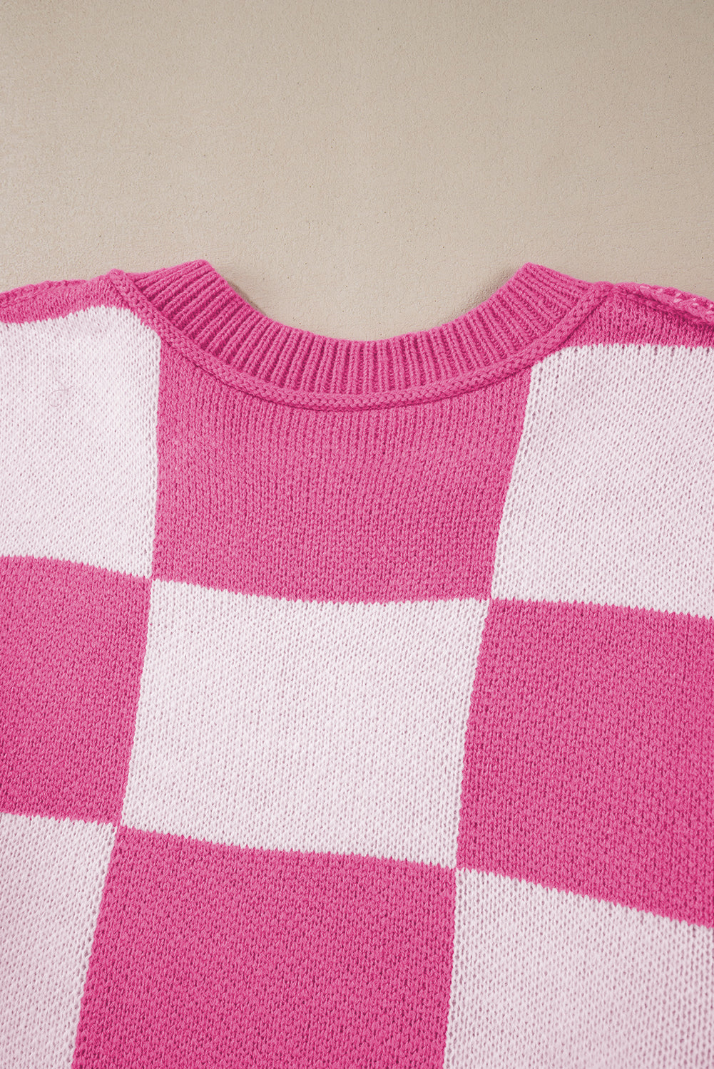 Checkered Bishop Sleeve Pullover Sweater