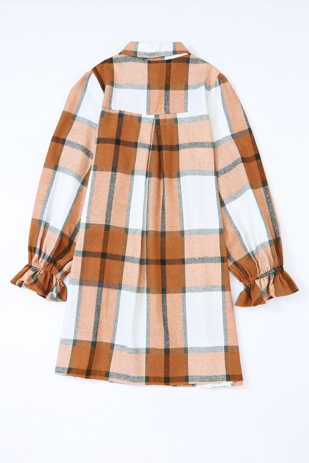 Plaid Pattern Ruffled Sleeve Dress