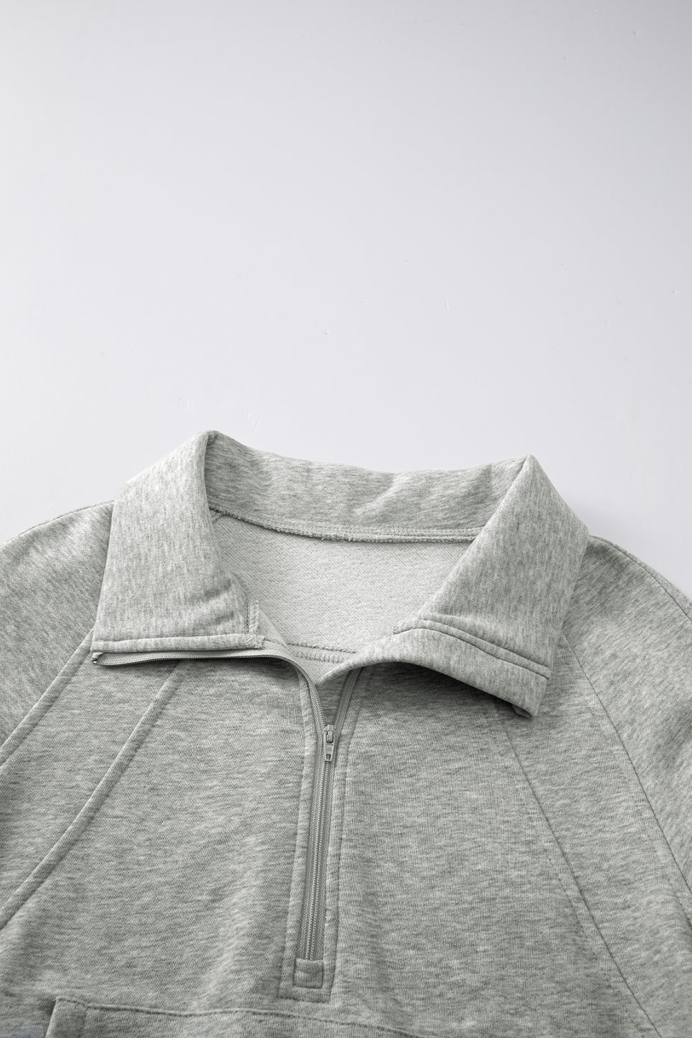 Zip Up Stand Collar Thumbhole Sleeve Sweatshirt