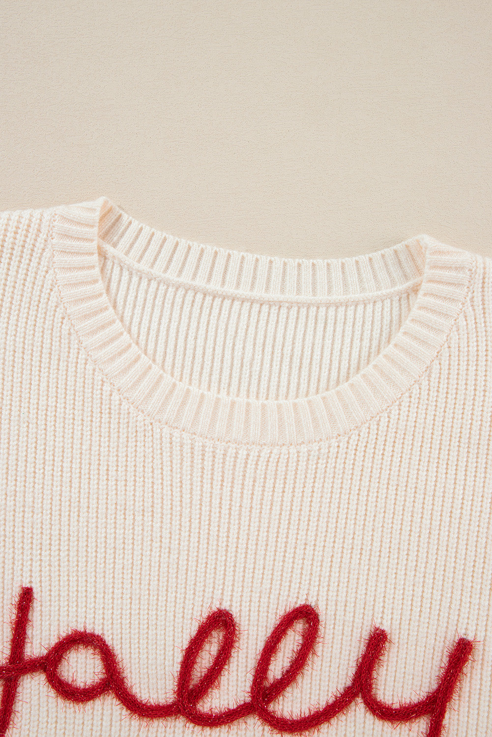 Holly JollyTinsel Graphic Round Neck Sweater