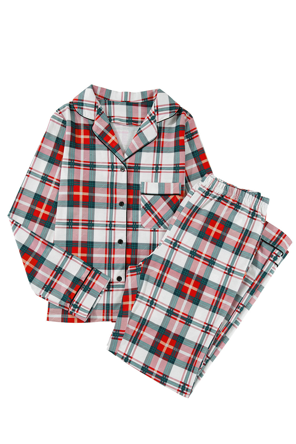 Buffalo Plaid Shirt and Pants Pajama Set