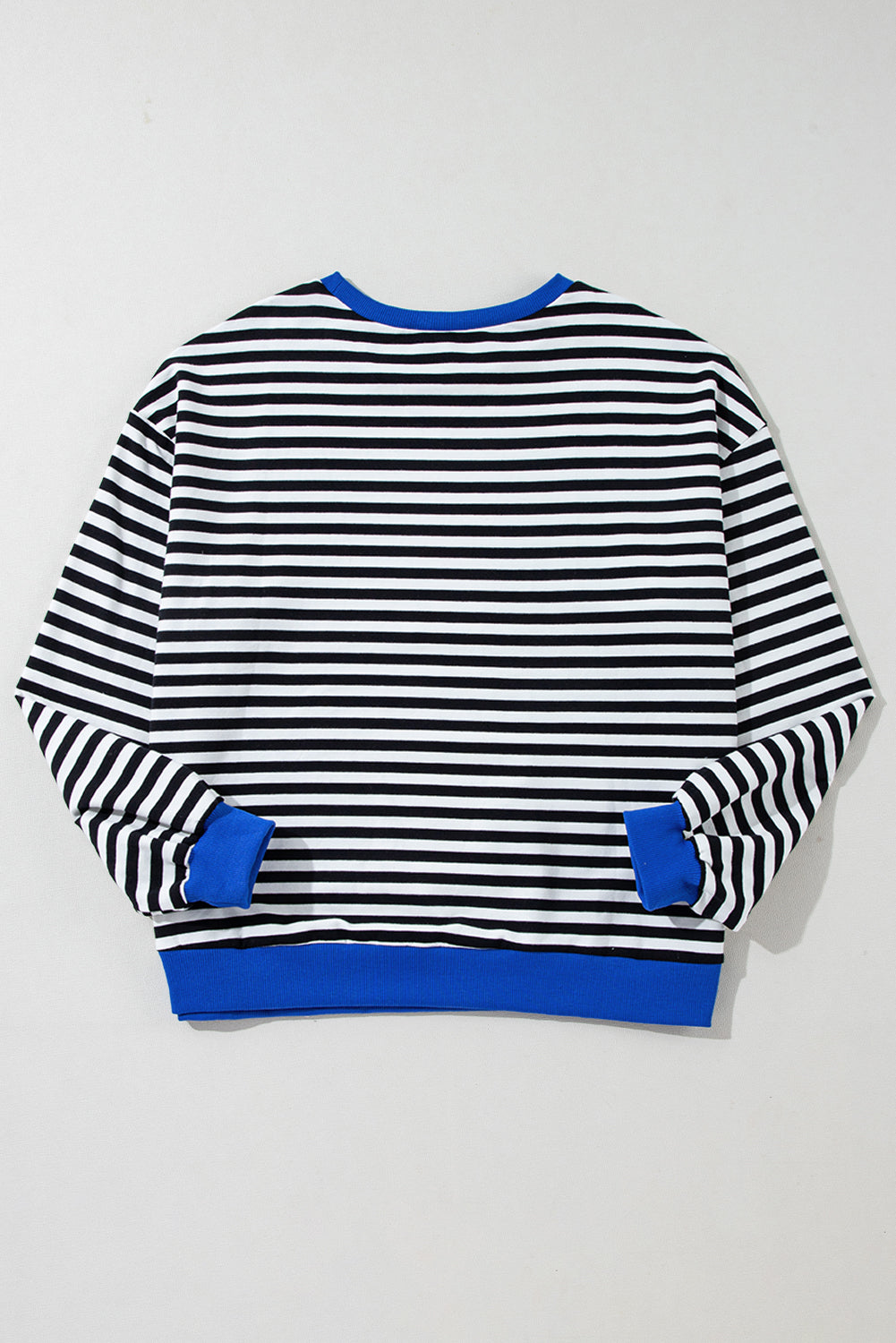 Red Stripe Contrast Edge Oversized Pullover