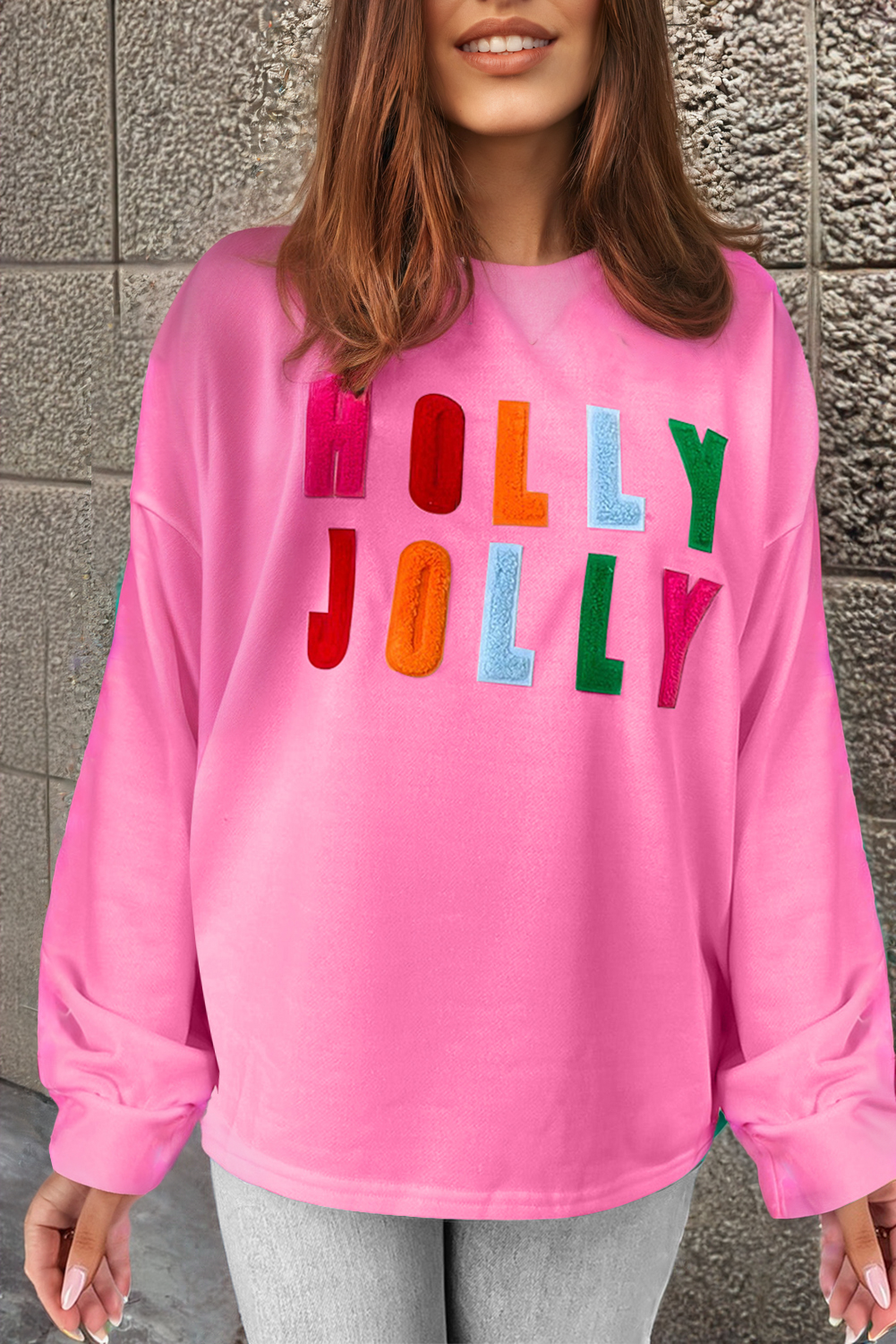 Holly Jolly Graphic Long Sleeve Top