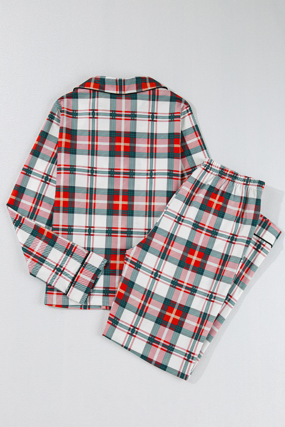 Buffalo Plaid Shirt and Pants Pajama Set