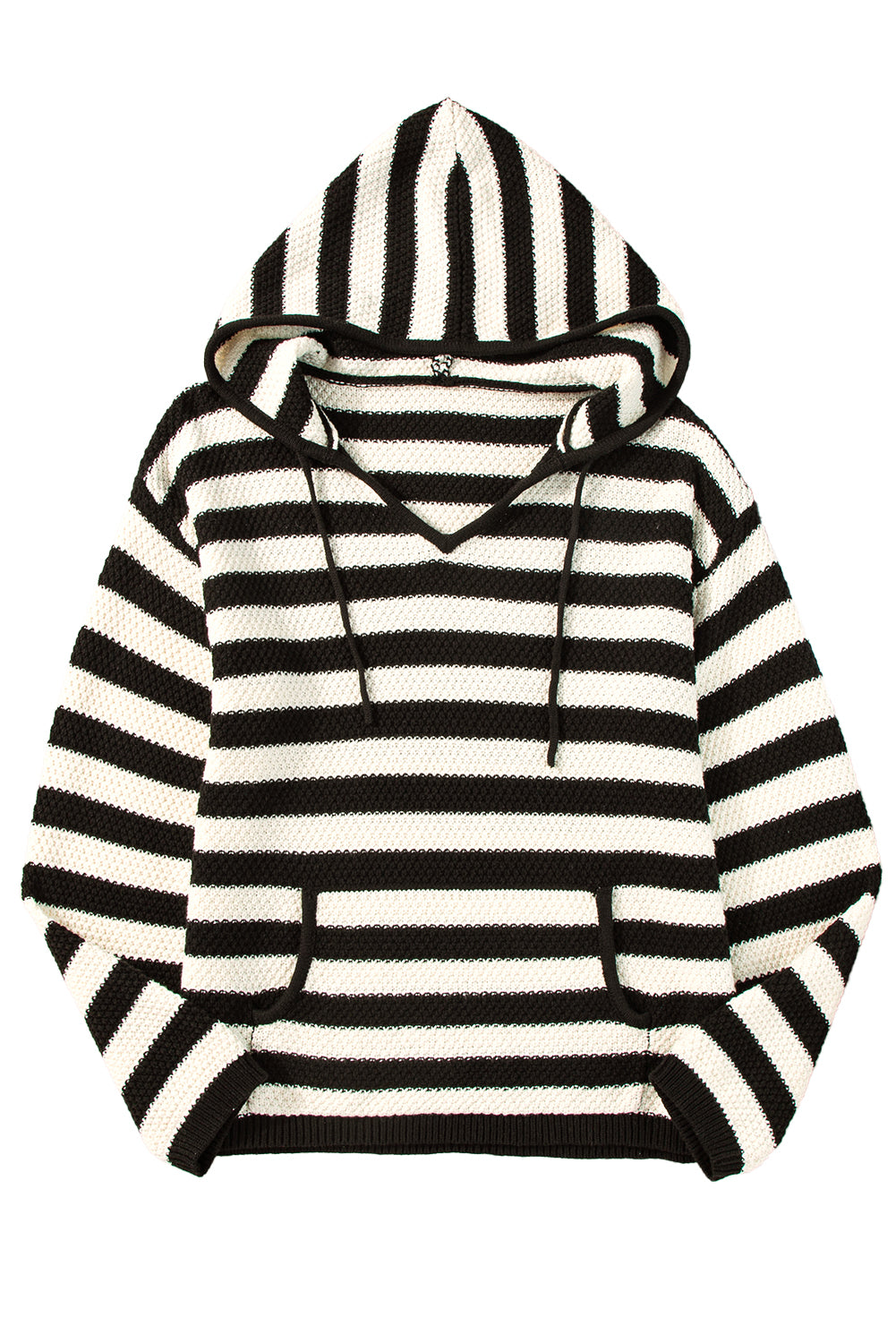 Blue Stripe Kangaroo Pocket Hooded Sweater