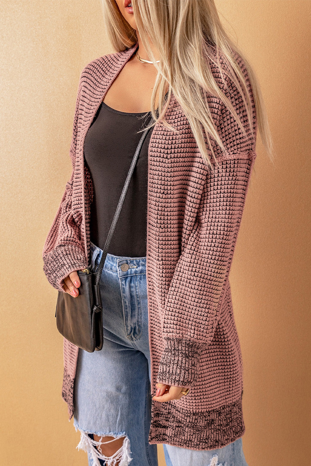 Contrast Trim Casual Knit Cardigan