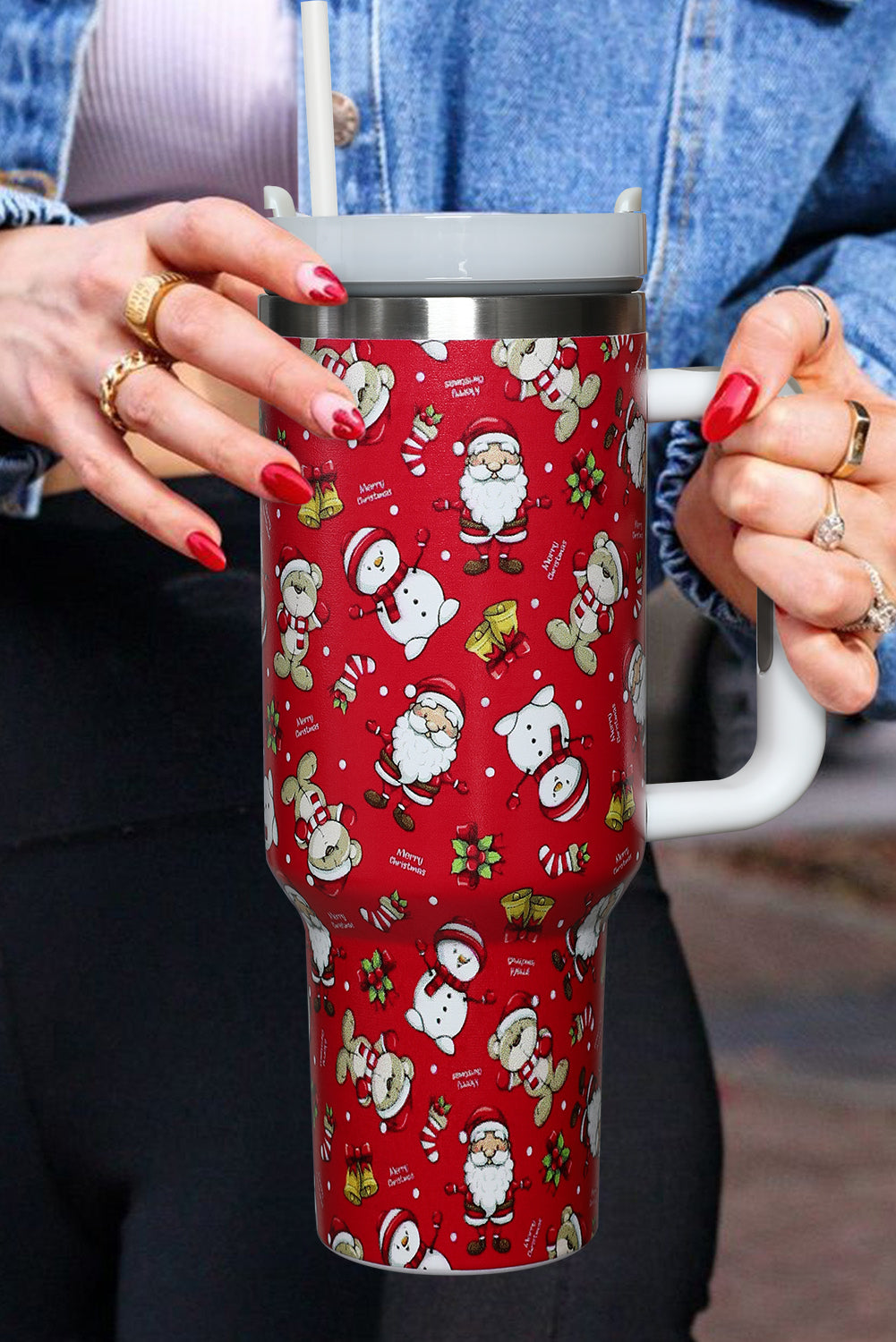 Reindeer Christmas Pattern Stainless Steel Tumbler