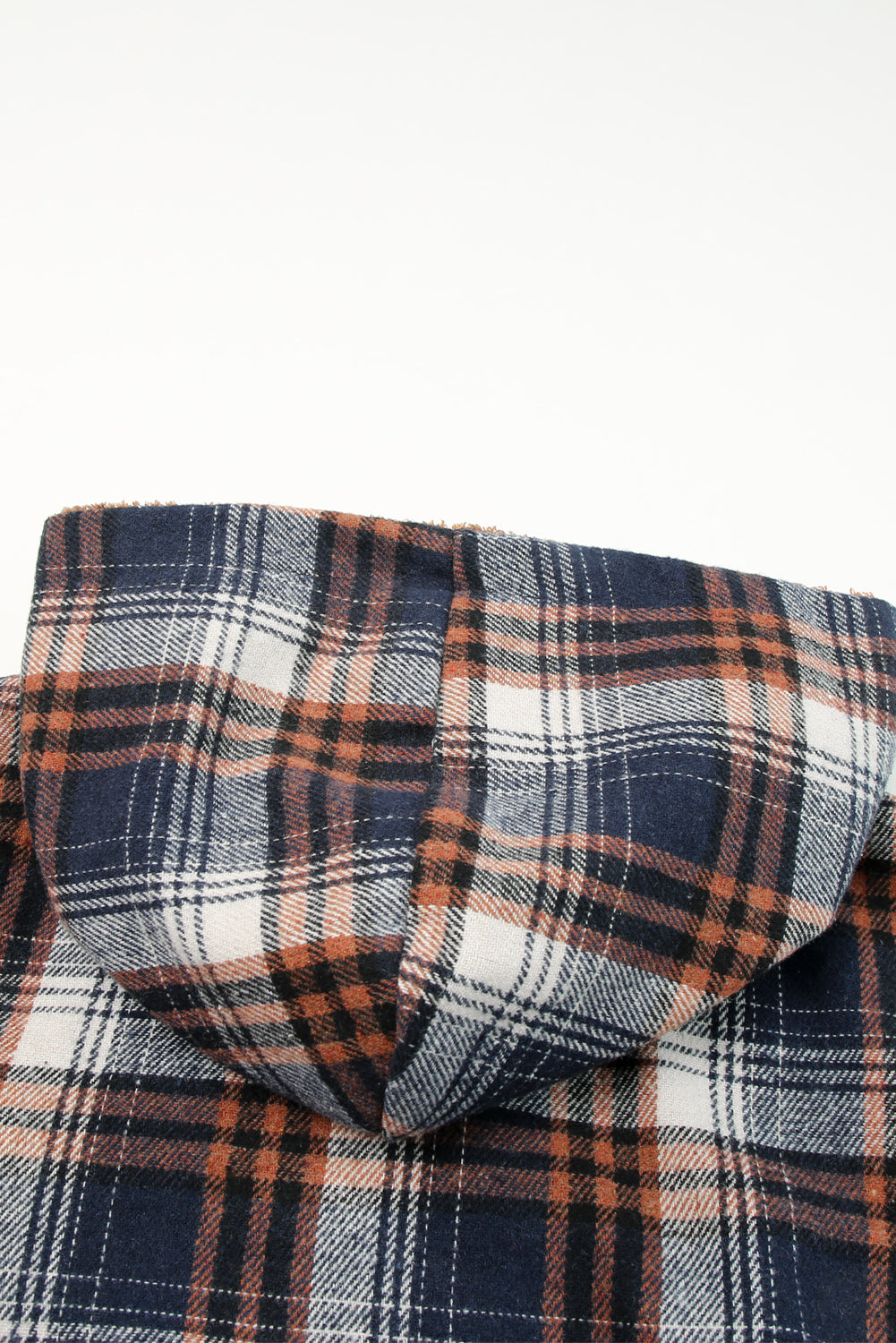 Snap Button Sherpa Lined Hooded Flannel Jacket