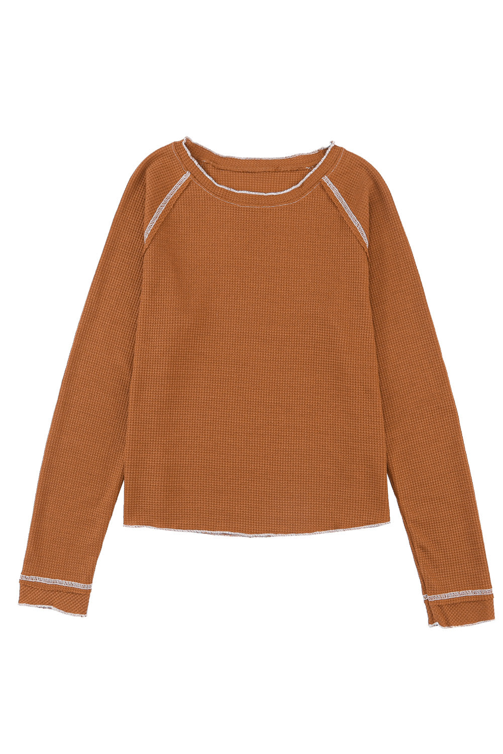 Textured Crewneck Long Sleeve Top