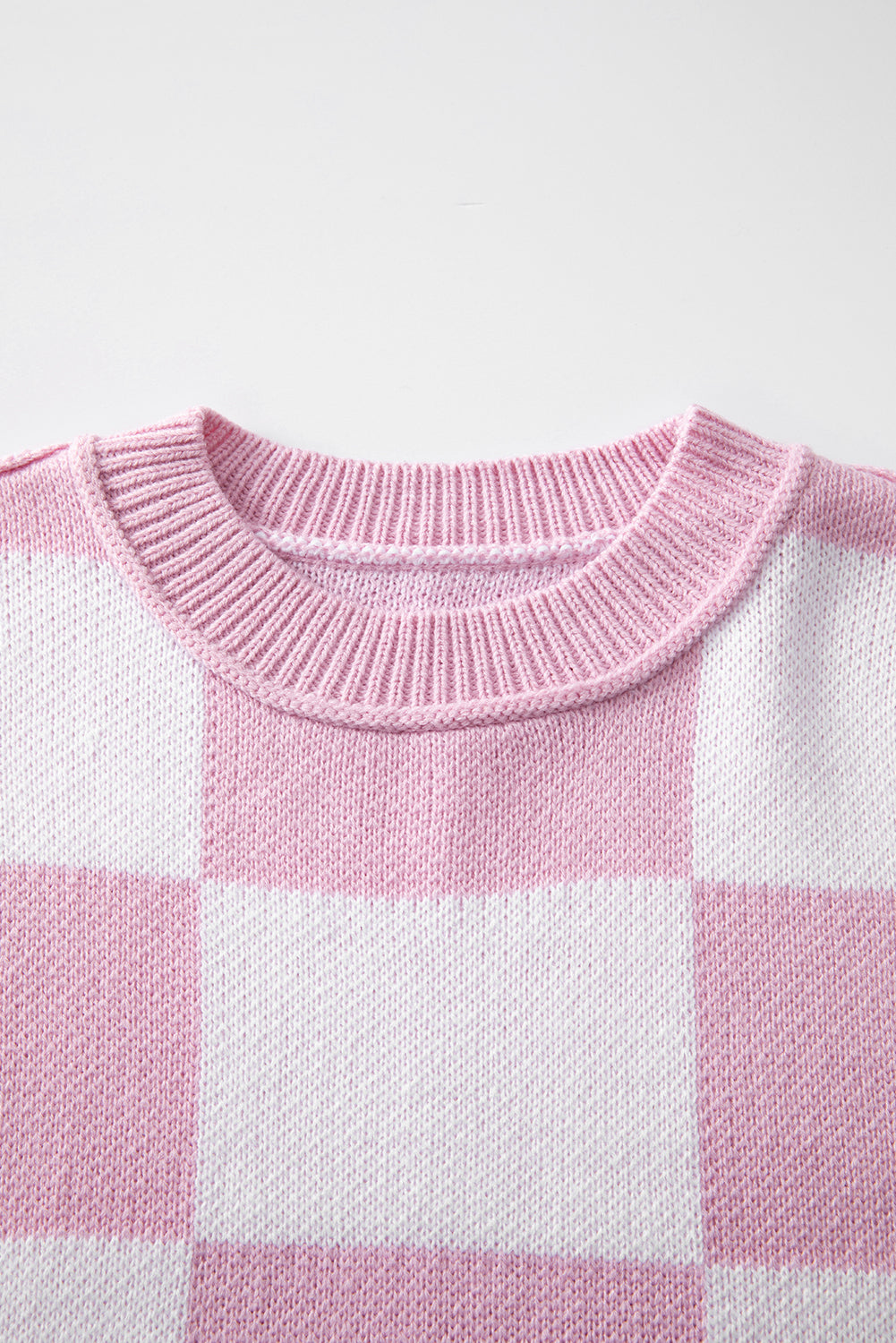 Checkered Bishop Sleeve Pullover Sweater