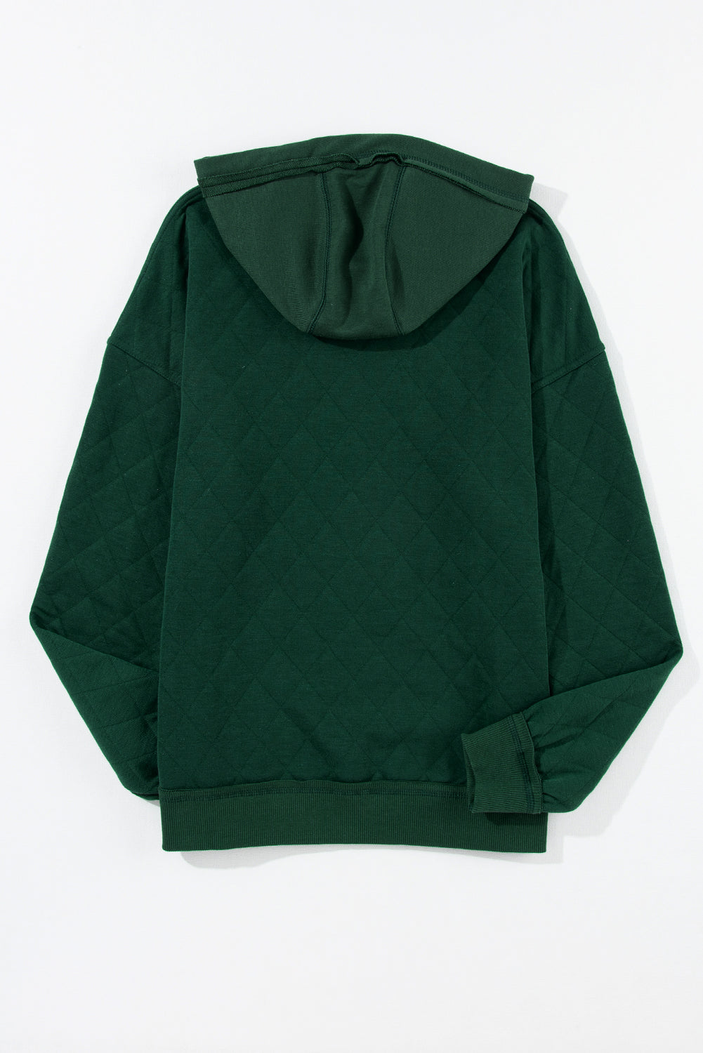 Parchment Quilted Exposed Seam Kangaroo Pocket Hoodie