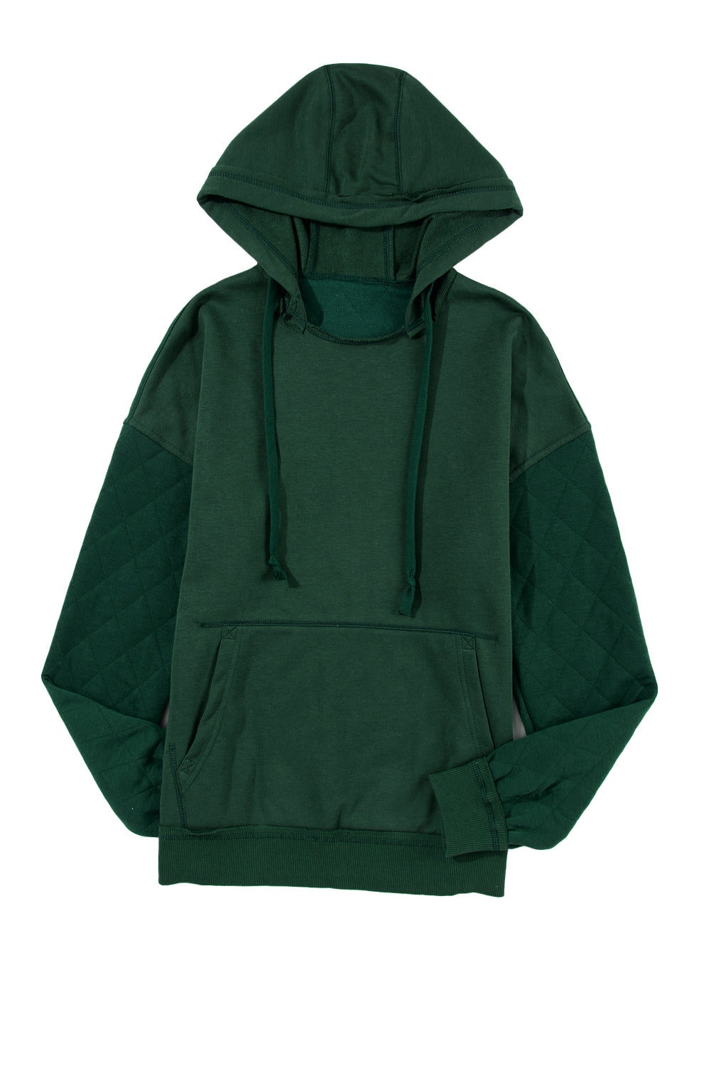 Parchment Quilted Exposed Seam Kangaroo Pocket Hoodie