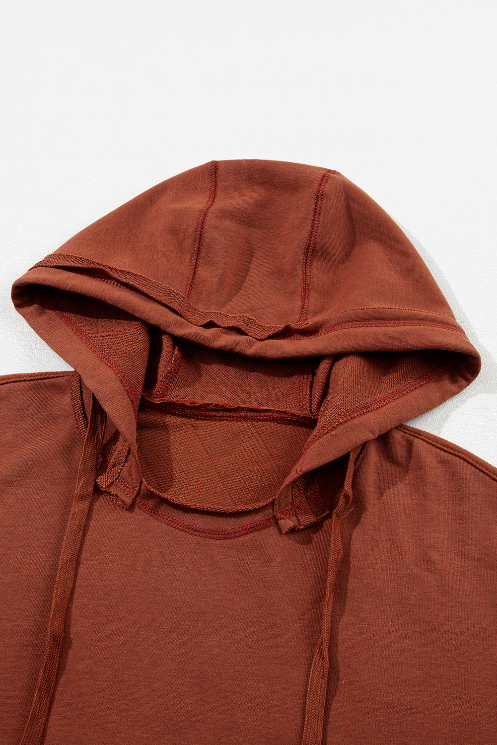 Parchment Quilted Exposed Seam Kangaroo Pocket Hoodie