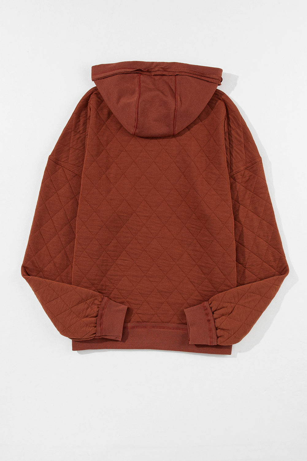 Parchment Quilted Exposed Seam Kangaroo Pocket Hoodie